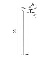 Norlys Asker LED Pullert, 55cm - Mål Norlys Asker LED Pullert, 55cm - Mål