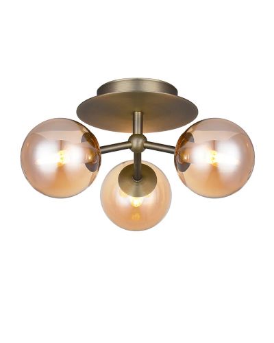Halo Design Atom Trio Loftlampe Rav/Messing Halo Design Atom Trio Loftlampe Rav/Messing