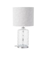 Ebb & Flow Marl Sølv Stofskærm m/ Pillar bordlampe Ebb & Flow Marl Sølv Stofskærm m/ Pillar bordlampe