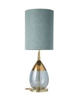 Ebb & Flow Marl Dueblå Stofskærm m/ Lute bordlampe Ebb & Flow Marl Dueblå Stofskærm m/ Lute bordlampe