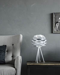 Tripod Table, Hvid med Pine Mini Tripod Table, Hvid med Pine Mini