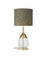 Ebb & Flow Lute Lampefod - Klar/Guld m/ SH101023 lampeskærm Ebb & Flow Lute Lampefod - Klar/Guld m/ SH101023 lampeskærm