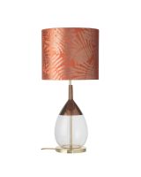 Ebb & Flow Lute Lampefod - Klar/Kobber m/ SH101027 lampeskærm Ebb & Flow Lute Lampefod - Klar/Kobber m/ SH101027 lampeskærm