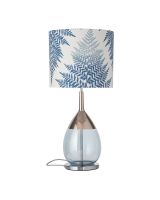 Ebb & Flow Lute Lampefod - Topaz Blå/Platinium m/ SH101017 lampeskærm Ebb & Flow Lute Lampefod - Topaz Blå/Platinium m/ SH101017 lampeskærm