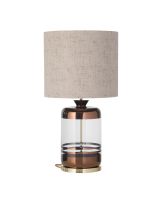 Ebb & Flow Pillar Lampefod - Klar/Kobber m/ SH101006 lampeskærm Ebb & Flow Pillar Lampefod - Klar/Kobber m/ SH101006 lampeskærm