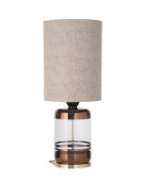 Ebb & Flow Pillar Lampefod - Klar/Kobber m/ SH101038 lampeskærm Ebb & Flow Pillar Lampefod - Klar/Kobber m/ SH101038 lampeskærm